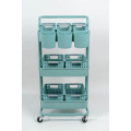 Blue Color Spa Facial Salon Trolley Kitchen Storage Rack Rolling Cart Utility Organizer Salon Furniture Plastic Living Room Mall